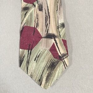Fratelli Italy Neck Tie 100% Silk Wine Geometric VTG Classy